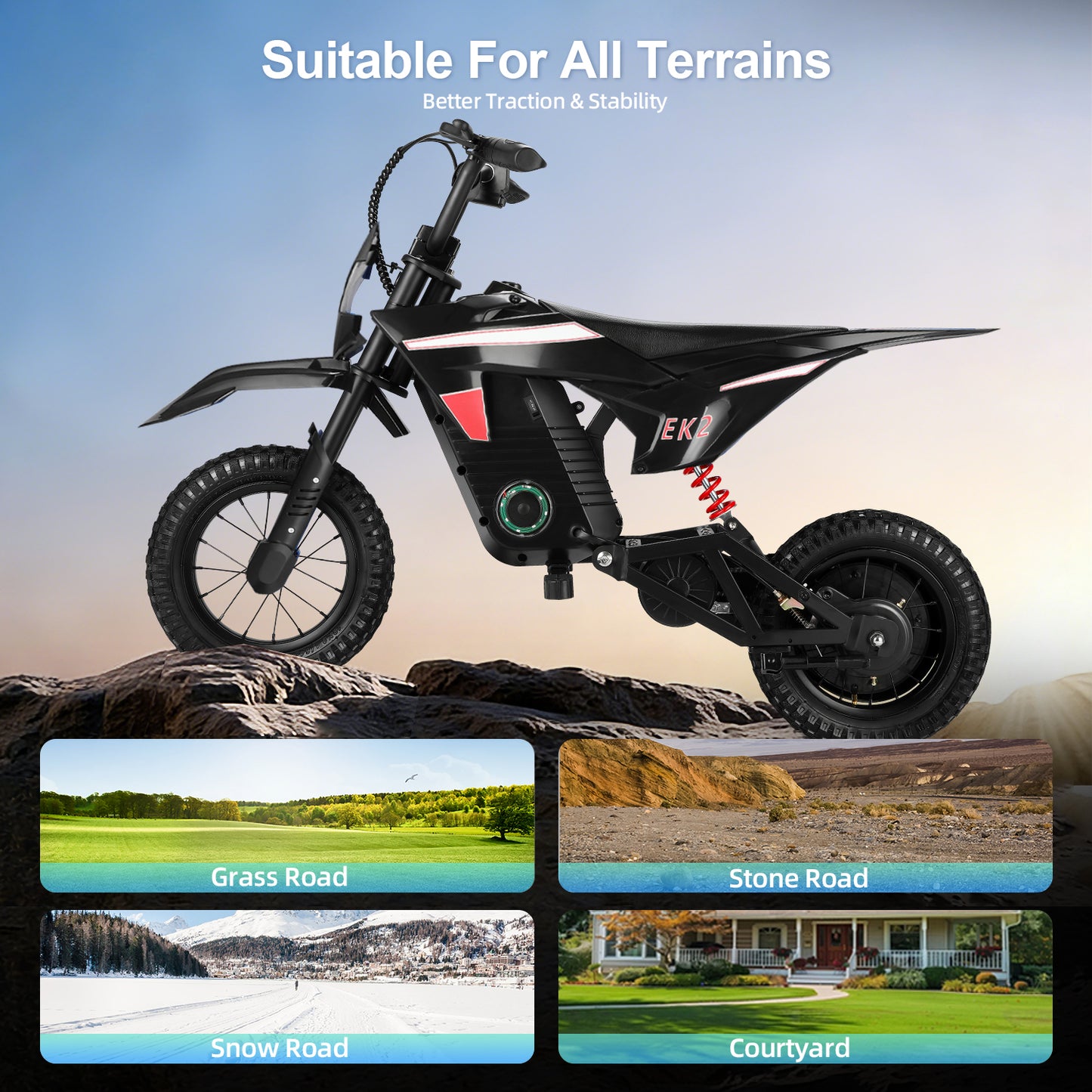 Deetago EK2 Moto de cross eléctrica para niños