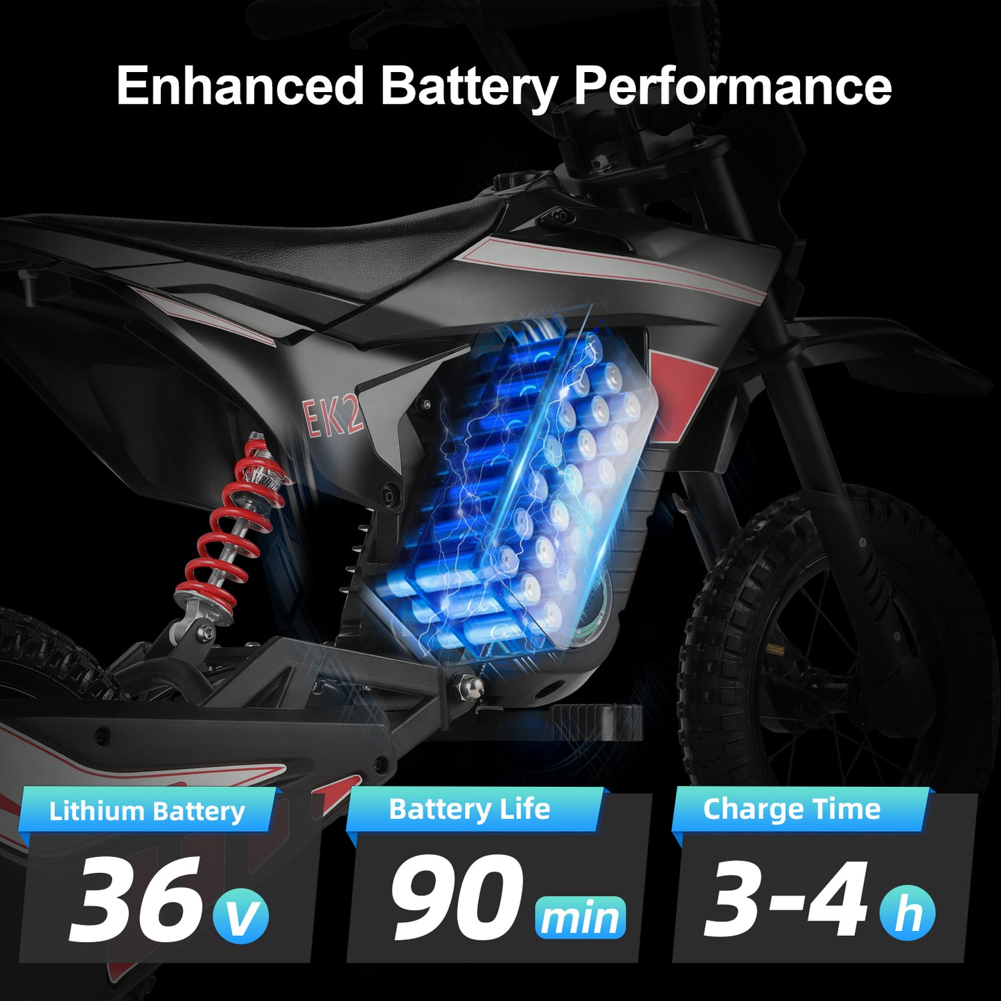 Deetago EK2 Moto de cross eléctrica para niños
